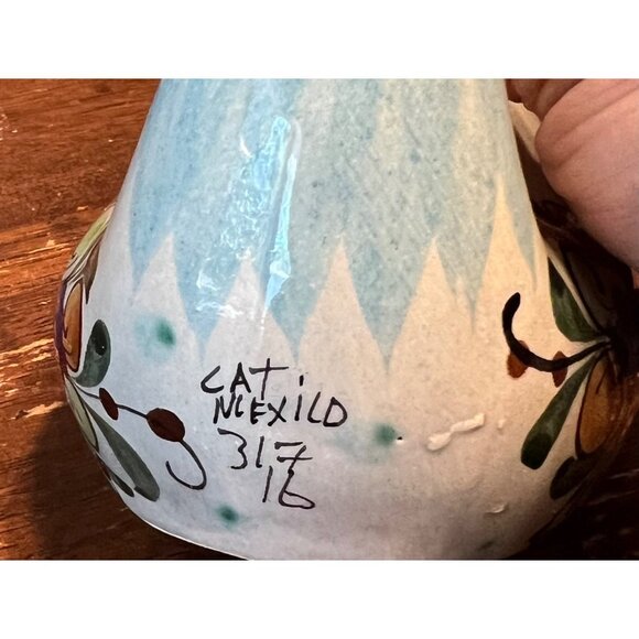 Hand-Painted Mexican Ceramic Bird Figurines Set Of 2 Vintage Floral Folk Art Déc - Picture 8 of 11